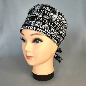 Reversible Halloween Men's Women's Unisex Skull Chemo Surgical Scrub Hat Cap